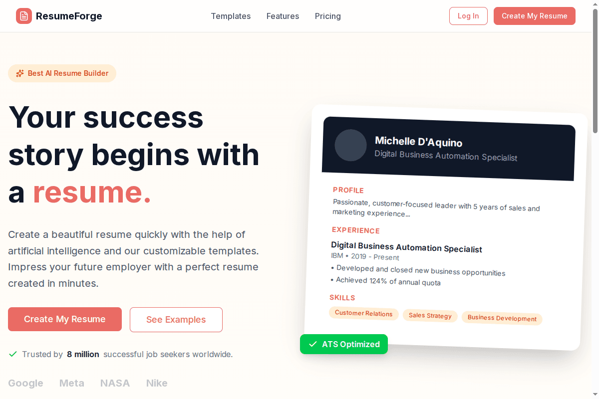 ResumeForge screenshot